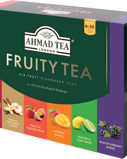 Ahmad Tea Fruity Tea Six Fruit Flavoured Teas - 60 Tea Bags