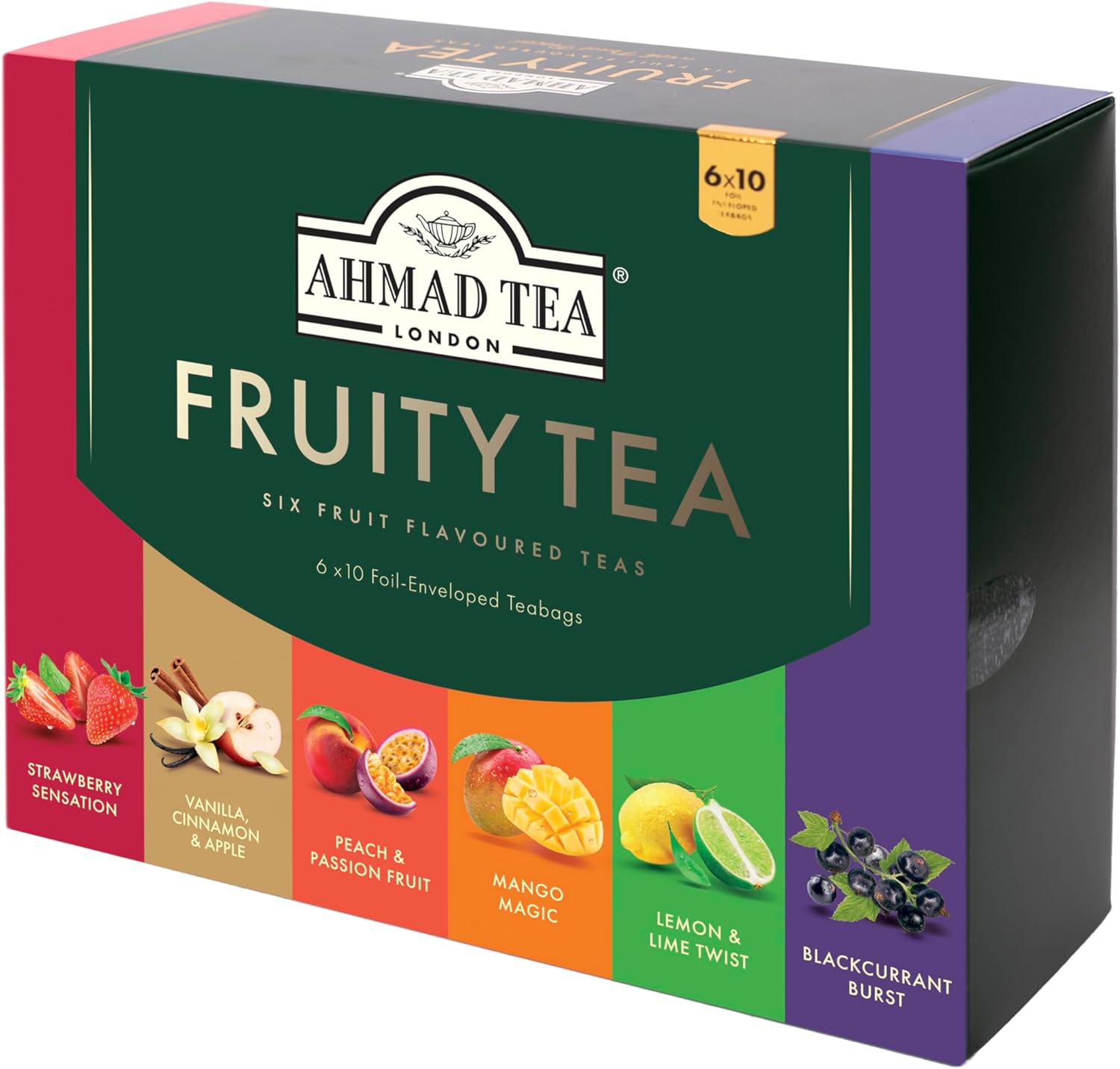 Ahmad Tea Fruity Tea Six Fruit Flavoured Teas - 60 Tea Bags