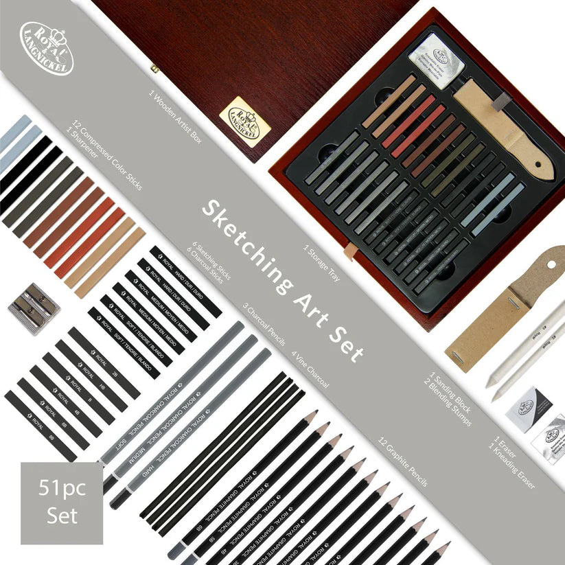 Artist Drawing Set : Royal Langnickel 51 Piece Essential Sketching Set