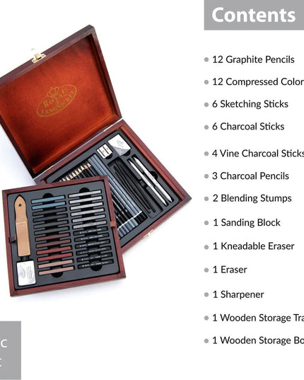 Artist Drawing Set Gift - Royal Langnickel 51 Piece Sketching Kit for Artists